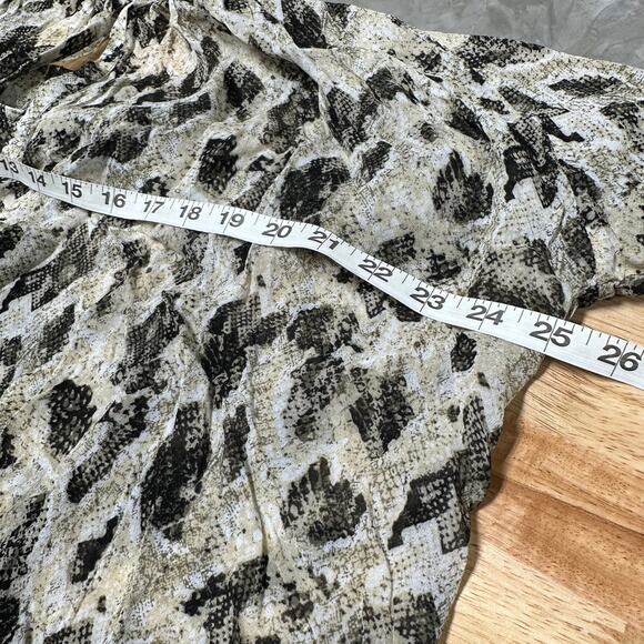 Rag & Bone NWT Yuni Snake Print Blouse Light Green Size L Long Sleeve Sheer - Picture 11 of 11